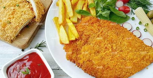 تصویر 1 از فروش شنیسل مرغ ساده و خوشمزه + قیمت خرید به صرفه